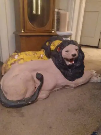 2) Antique/Rare Large Floor Size Lion Statues