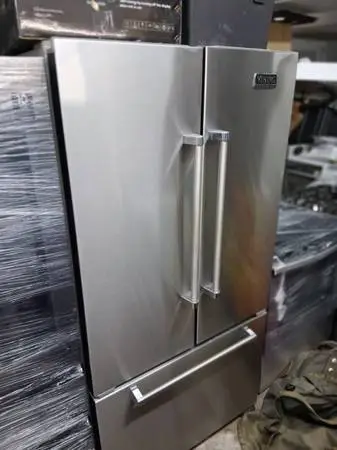 Viking french door counter depth refrigerator ice and water inside