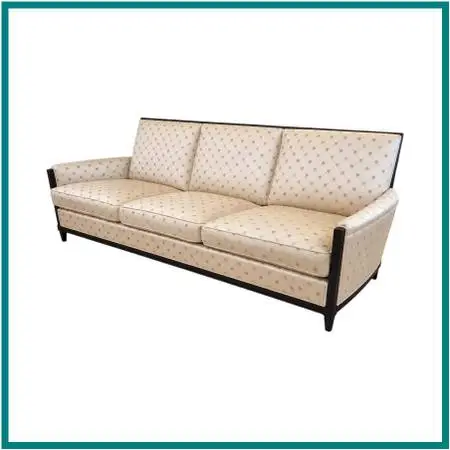 Donghia Golden Sofa With Exposed Wood Frame