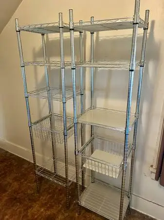 2 Five Tier Commercial Wire Shelving Units