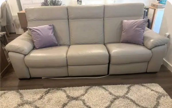 Grey italian sofa with electric recliners