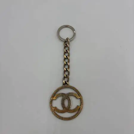 Chanel Vintage Large CC Medallion Gold Tone Key Ring/Bag Charm
