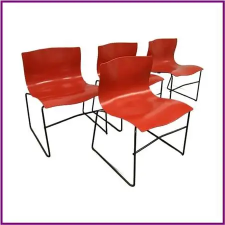 Lella & Massimo Vignelli For Knoll Handkerchief Stacking Chairs, Set O