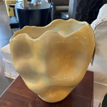 Contemporary Yellow Vase - 14X8X16