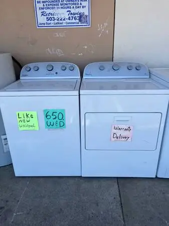 Washer dryer set whirlpool like new Warranty, delivery call/text