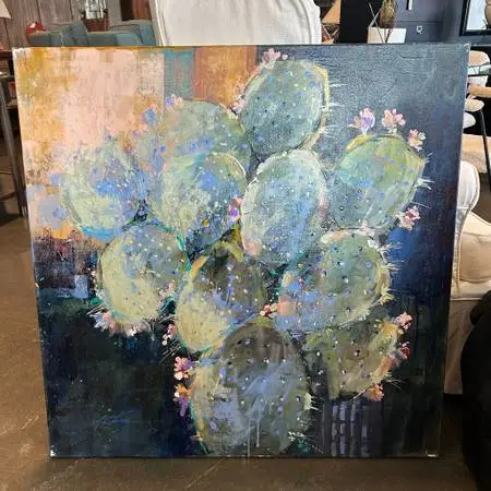 Original Blue/Green Prickly Pear Cactus - 36X36