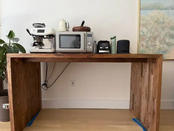 Real solid wood counter table/kitchen island w/ chairs