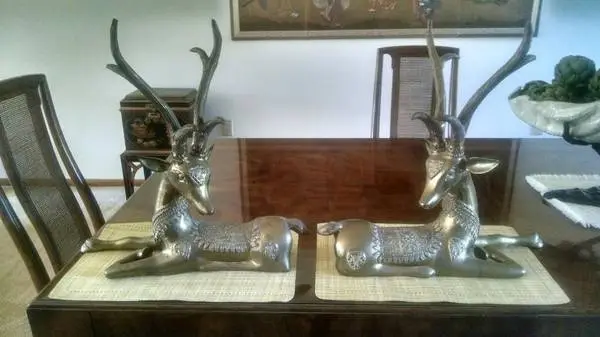 Brass Deer Lamps Vases Closet Center Pieces