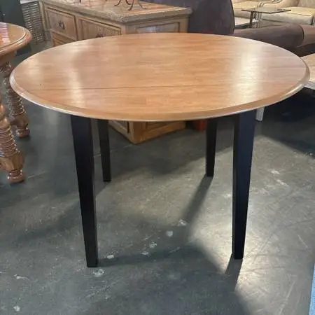 Ashley Round Drop Leaf Dining Table- 26-44X30.5H
