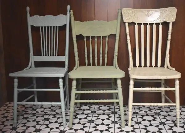 Set of 3 Wooden Vintage Antique Hardwood Chairs