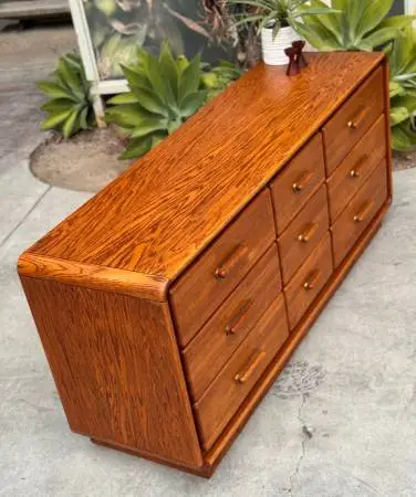 Postmodern Danish Modern Vintage 9 Drawer Dresser Credenza – MCM Wood