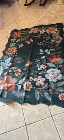 New! Lahome Floral Washable Rug- 4x6 Green Rugs
