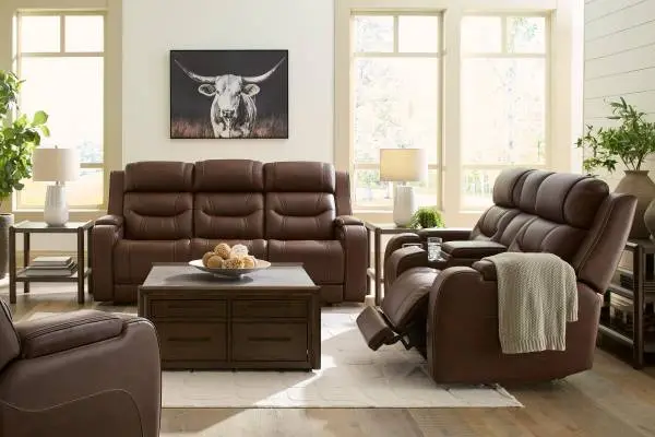 New* Power Reclining Sofa & Love W/Audio Subwoofers Triple Recliners