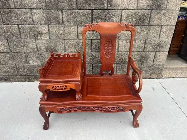 Chinese carved antique telephone table