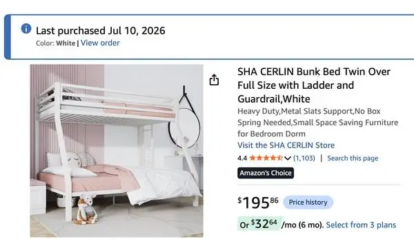twin over full bunk bed