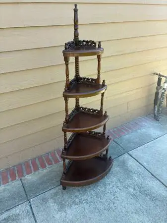 Nice Vintage (Carved) Solid Wood Corner Unit.
