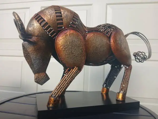 LARGE VINTAGE WELDED METAL BRUTALIST SCULPTURE