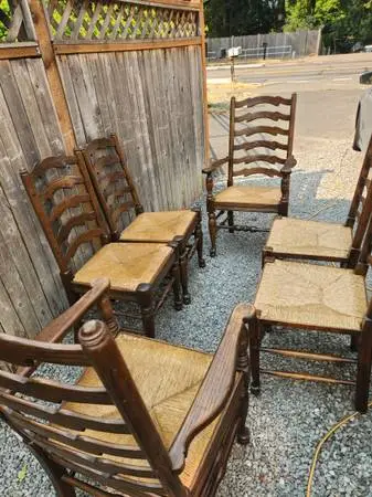 Set of Five 2/5/7 Vintage Antique Shaker Dining Accent Chairs Old Mony