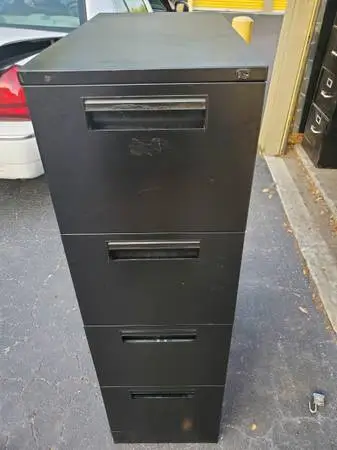 Vintage,Lyon,4-Drawer,Letter-Size File Cabinet,Black,Followers,29D