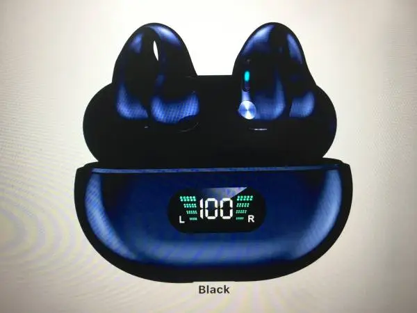 Earbuds Wireless Bluetooth, Q80 Ring clip protection Earbuds - Black