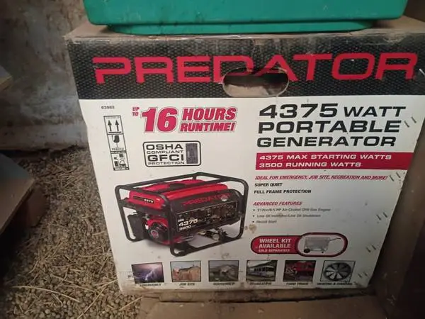 Brand new Predator 4375 Watt Portable Generator, still in the original