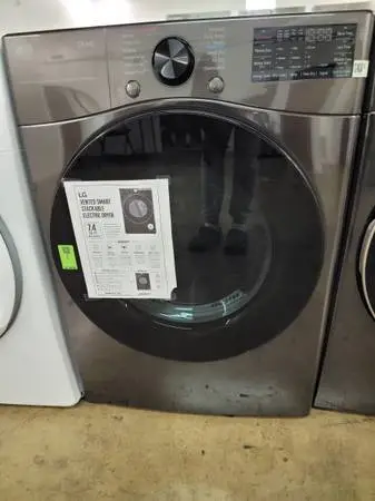LG 7.4 Cu Ft Stackable Smart Electric Dryer with Steam and Built In Intelligence