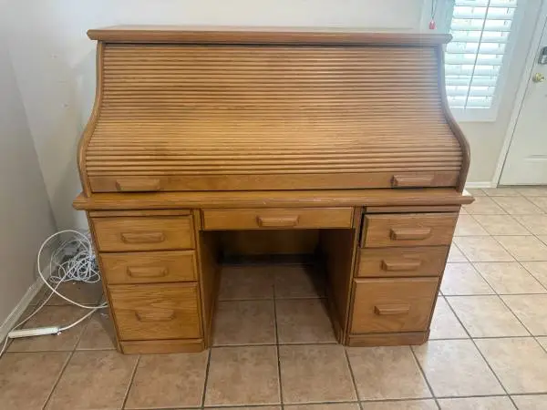desk - oak rolltop