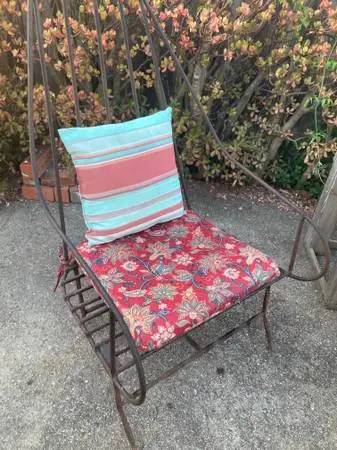 One-of-a-Kind Extra Large, MCM Strong & Heavy Iron Patio Chair