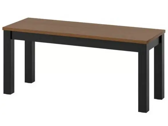 ÅLHULT Bench, Black/Brown, 40 1/2 x 14 1/8