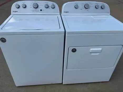 Silver panel Whirlpool  washer and Whirlpool dryer