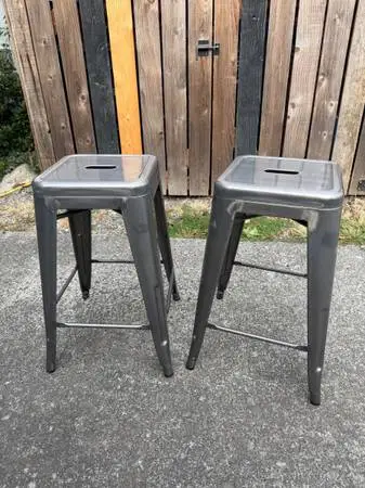 Pair of 24” tall steel barstools