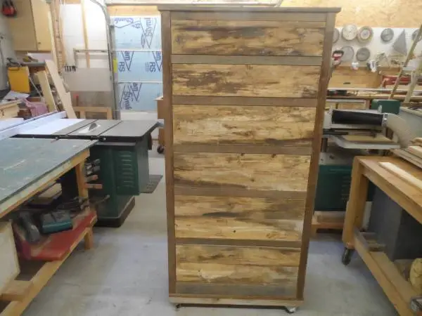 Rustic pine chest of six drawers