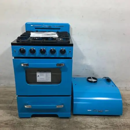 Unique Retro 24 Gas Range with Convection Oven with Range Hood