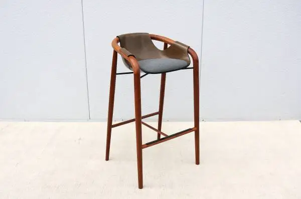 Italian Jean Philippe Nuel for Saintluc & Amura Hamac Walnut Barstool