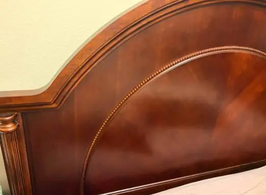 Brown/cherrywood. Queen bed w/built in frame. $250
