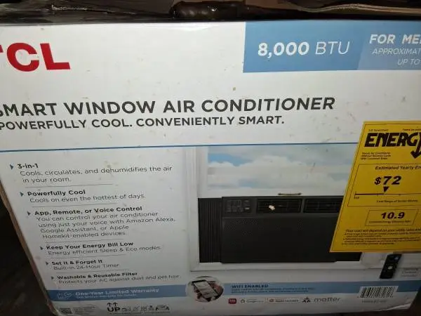 8k btu  black smart air conditioner
