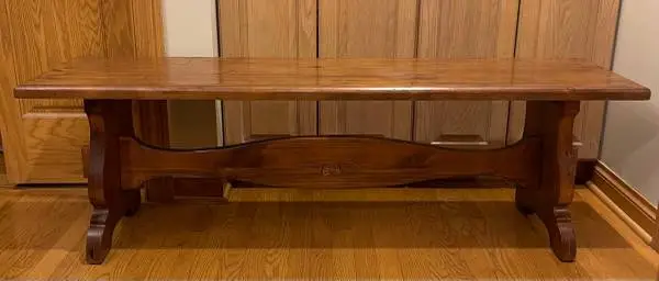 Vintage Solid Wood Bench Settee