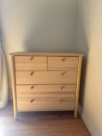 IKEA BJORKSNAS 5-Drawer Dresser - Solid Birch