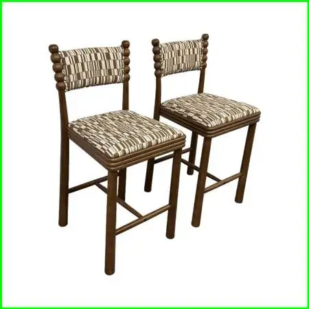 Retro Hulu Counter Stools, Pair
