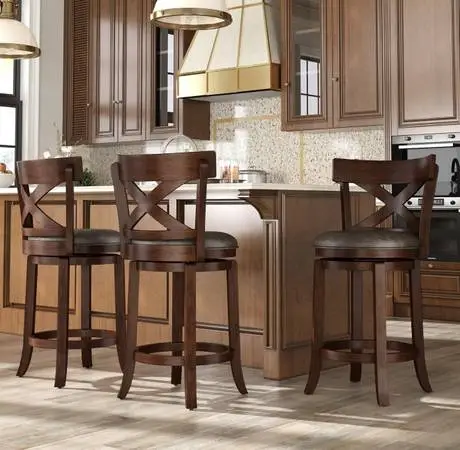 26 Inch Swivel Counter Height Bar Stools (Set of 3)