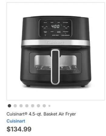 New Cuisinart 4.5 Quart Basket Air Fryer