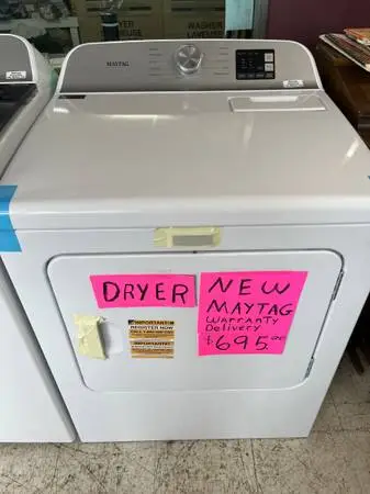 Dryer, New inbox, Maytag Warranty,, delivery call/Text