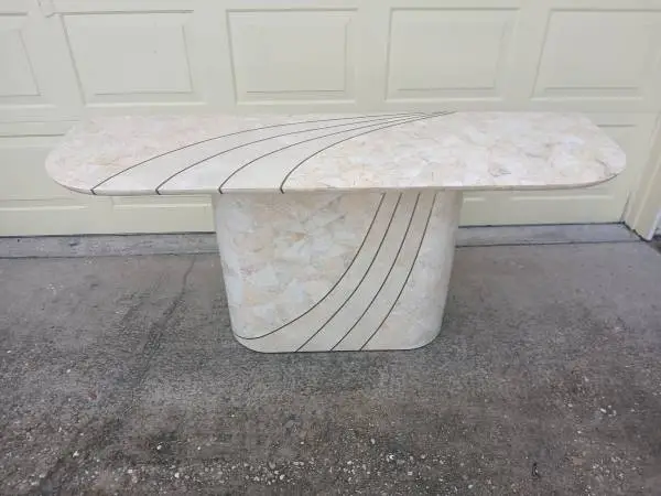 Hollywood Regency Mid Century Modern Tessellated Stone Console Table