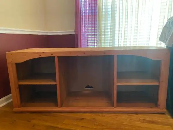 Handmade wood TV console 60x20x25 - $50 OBO