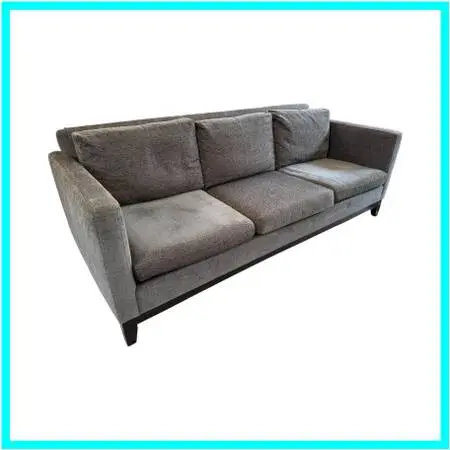 Contemporary Track Arm Sofa, Gray Velvet
