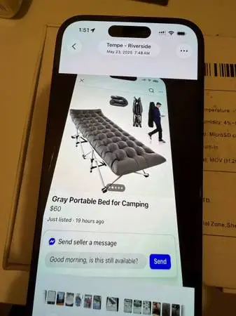 Gray Portable Bed for Camping