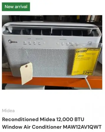 Reconditioned Midea 12,000 BTU Window Air Conditioner MAW12AV1QWT