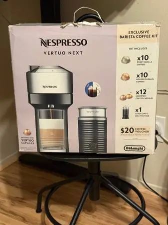 Nespresso Vertuo Next Deluxe w/ Aeroccino 3, 32 Capsules, $20 Voucher
