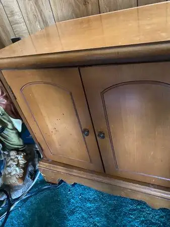 Record cabinet, hardwood