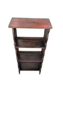 Antique Arts & Crafts Oak Trestle Bookcase with Mortise & Tenon Key Joinery